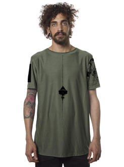abstract urban olive t-shirt